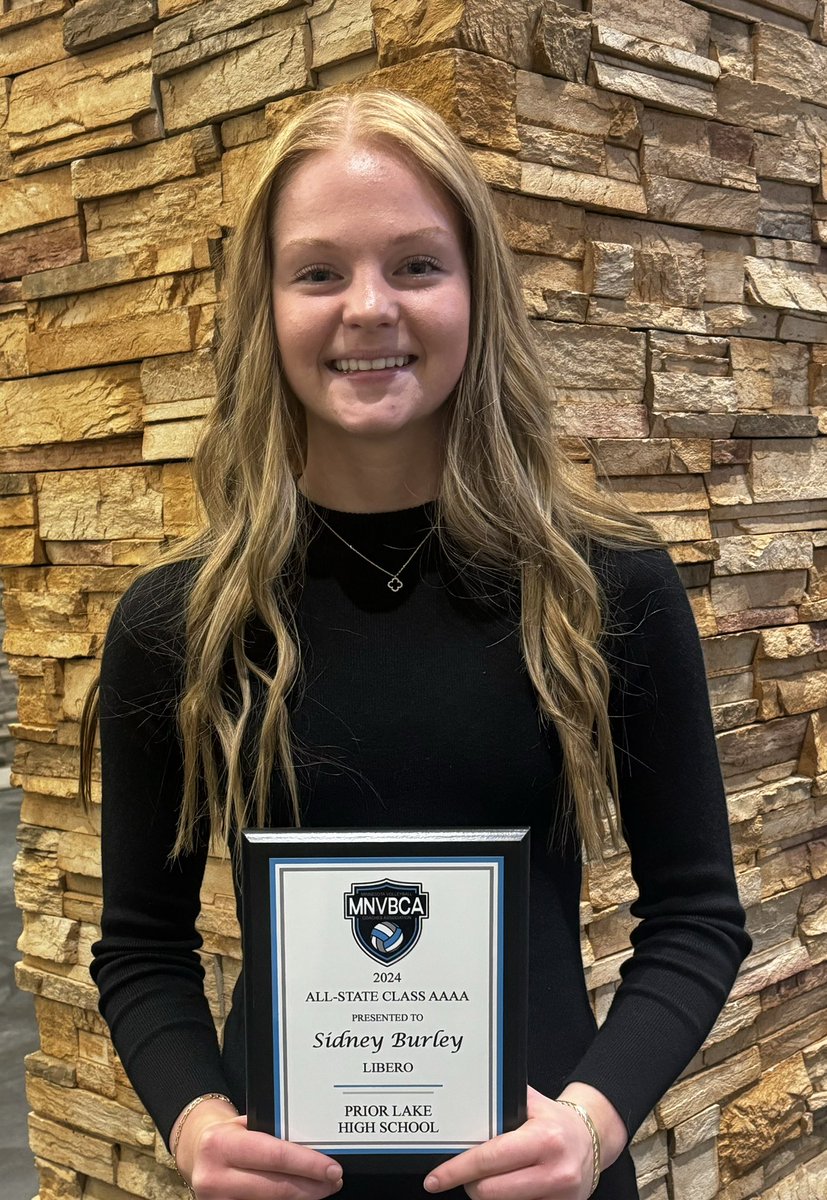 Prior Lake High School Volleyball (@lakervb) on Twitter photo Congratulations to junior libero, <a href="/sidney_burley/">Sidney Burley</a> on receiving two recognitions during the 2024 HS season:
*MNVBCA AAAA All-State Team
*β2024 Star Tribune All-Minnesota Volleyball Teamβ Congratulations to junior libero, <a href="/sidney_burley/">Sidney Burley</a> on receiving two recognitions during the 2024 HS season:
*MNVBCA AAAA All-State Team
*β2024 Star Tribune All-Minnesota Volleyball Teamβ