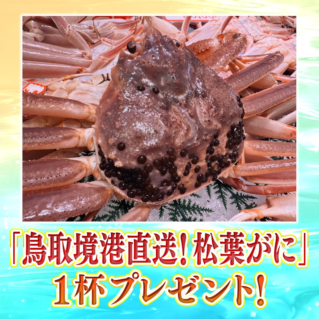 「旬感LIVEとれたてっ!」公式🍎©️カンテレ (@toretate__ktv) on Twitter photo 【「鳥取境港直送!松葉がに」1杯プレゼント】🎁✨
当選人数は8日(金)番組放送中に決定🎉
▼応募方法
① <a href="/toretate__ktv/">「旬感LIVEとれたてっ!」公式🍎©️カンテレ</a>をフォロー
②この投稿をリポスト、もしくは引用リポスト
*応募〆切は11月17日(日)23:59まで
#とれたてっ! 【「鳥取境港直送!松葉がに」1杯プレゼント】🎁✨
当選人数は8日(金)番組放送中に決定🎉
▼応募方法
① <a href="/toretate__ktv/">「旬感LIVEとれたてっ!」公式🍎©️カンテレ</a>をフォロー
②この投稿をリポスト、もしくは引用リポスト
*応募〆切は11月17日(日)23:59まで
#とれたてっ!