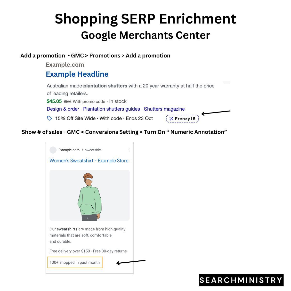 2 Simple Ways to Enrich Your Shopping Search Results 🛒 

As the sales season kicks in, here are two easy ways to stand out on Shopping SERPs using Google Merchant Center: 

1 Add a Promotion

2. Show Recent Sales with Numeric Annotation

#Ecommerce #OrganicShopping #SEO