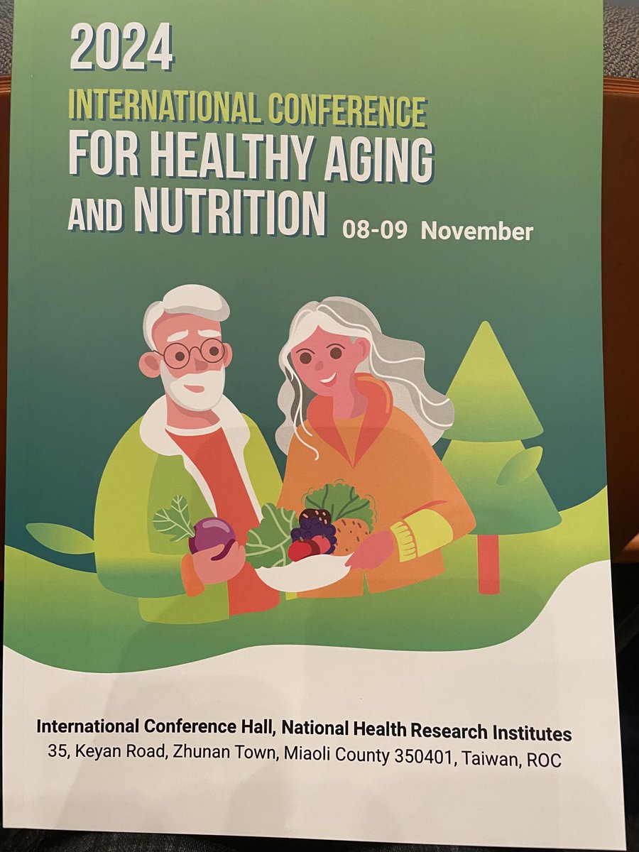 Pleased to be at this international conference speaking on nutrition and malnutrition risk screening in the community and hospital setting at the National Health Research Institutes in Taiwan
