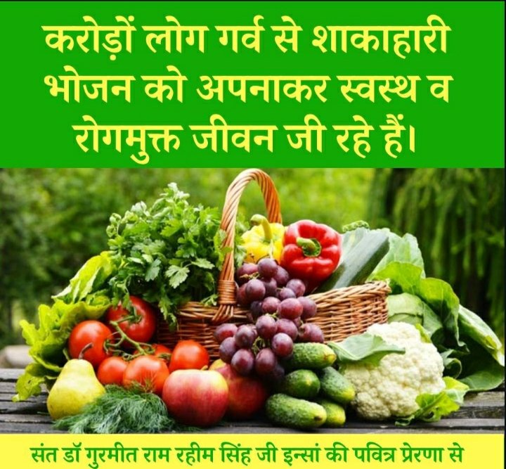 insajasmeen's tweet photo. शाकाहारी भोजन मांसाहार की तुलना में अधिक पोष्टिक होता है! मांसाहार अनेक बीमारियों को जन्म देने के साथ निर्दोष प्राणियों की जान लेने का कारण भी बनता है,Saint Dr MSG ने लाखों लोगों को स्वस्थ,फिट जीवन जीने के लिए शाकाहार अपनाने के लिए प्रोत्साहित किया है

#PowerOfVeg
#FridayFitness https://t.co/OyWmawDlaX