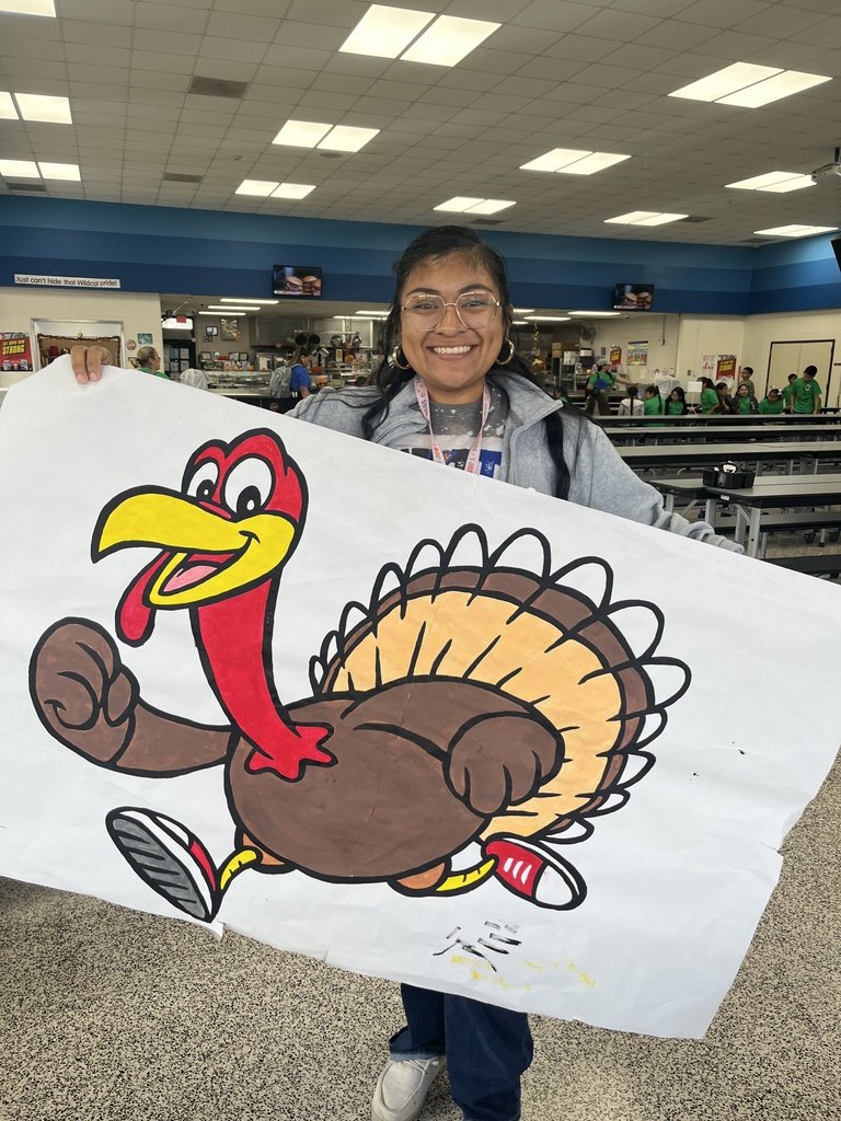 Get ready! The Turkey Trot is tomorrow! 

Coach Vega is ready! She hand painted this turkey to inspire the students! #AlvinISD