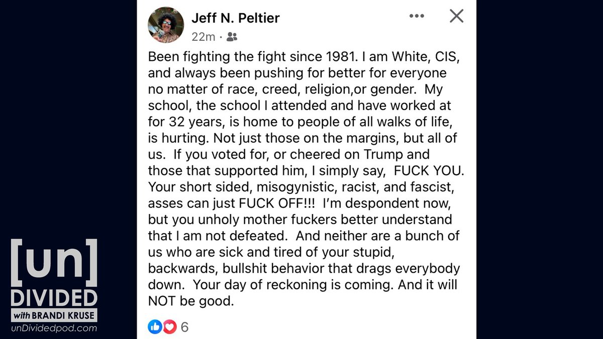 BrandiKruse's tweet photo. "F*ck you ... you unholy motherf*ckers .... your day of reckoning is coming. And it will NOT be good": The post of a North Thurston (WA) School District employee and coach after Tuesday's election. We have reached out to the district for comment on what sounds like a threat. https://t.co/1mBb8ypXIJ