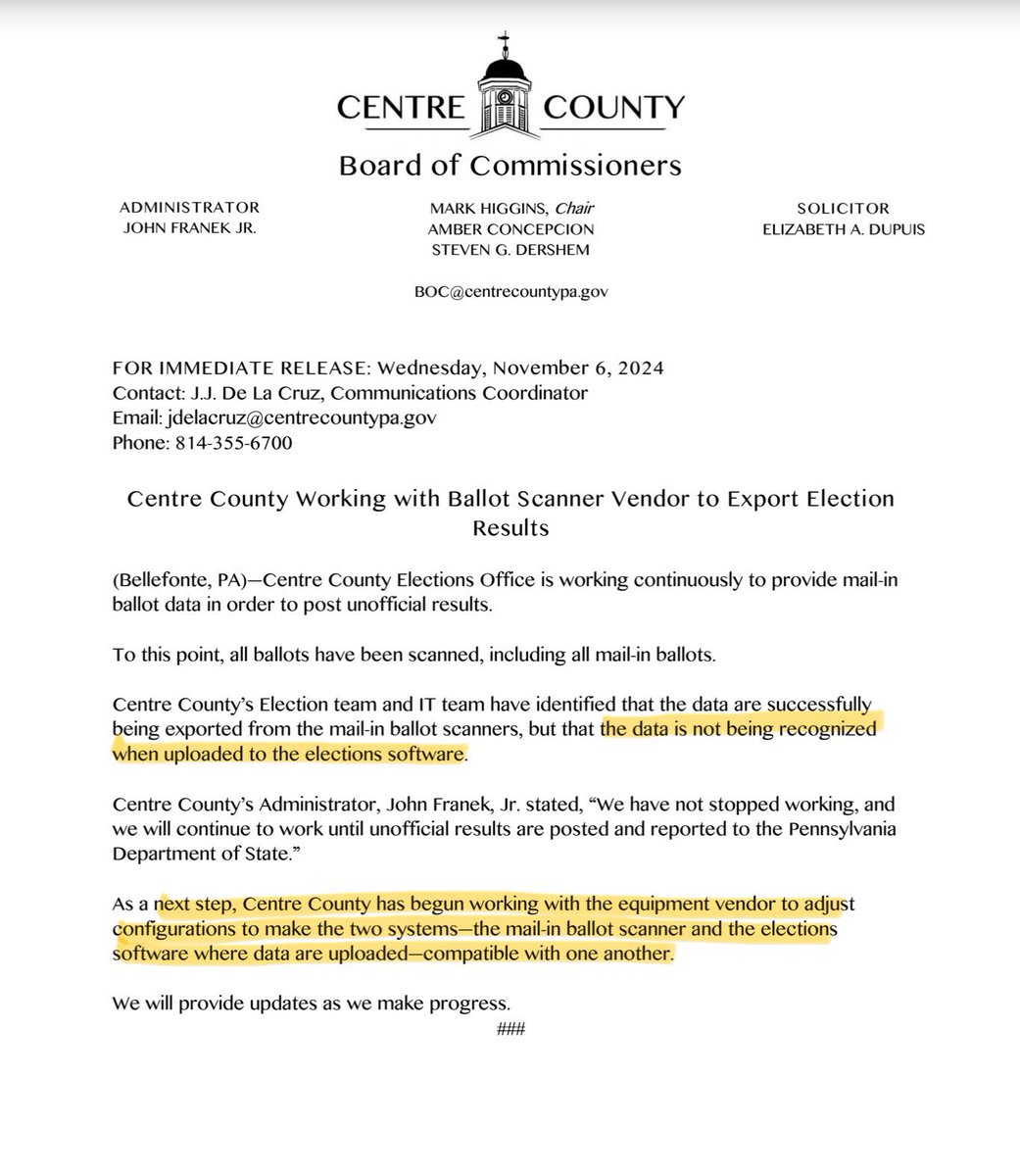 <a href="/notsilencednow/">NotSilencedNow</a> <a href="/dinneysmama/">justJulie🍩🥁🌻🇺🇦 🇺🇸 🦅</a> The software that runs the machines is Microsoft. 
ElectionGuard its part of the 2nd step security. This is what PA stated that the data from the machine was not reporting to the “election guard” and vote wasn’t tallied. Voters unable to verify vote was counted.