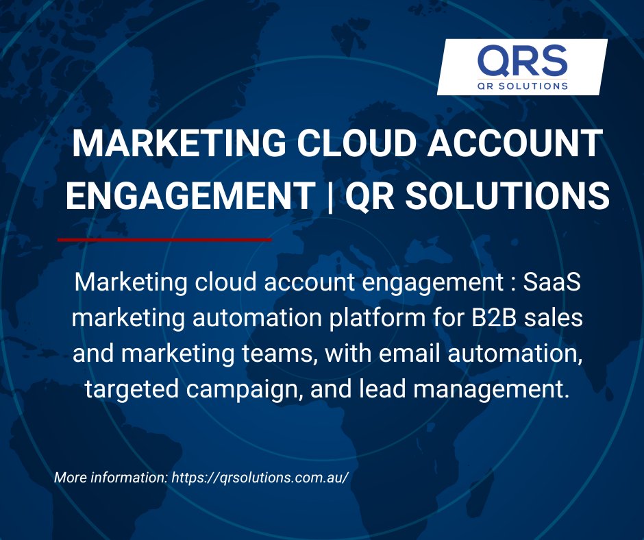 QR_Solutions's tweet image. Marketing cloud account engagement : SaaS marketing automation platform for B2B sales and marketing teams, with email automation, targeted campaign, and lead management. qrsolutions.com.au/pardot/  #marketingcloudaccountengagement #Accountengagementmarketingcloud #QRsolutions