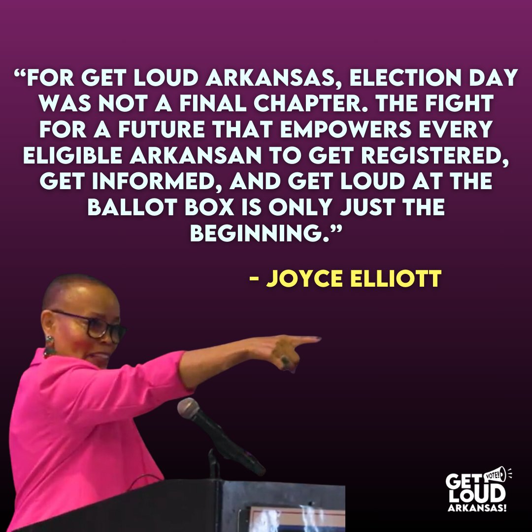 GetLoudArkansas's tweet photo. This post-election work isn’t just about results; it’s about reinforcing the belief that our system values each person’s right to participate and GET LOUD.
#GETLOUD #vote #election2024 #runoffelections #local #arpx #arleg https://t.co/jBNll5KbBy