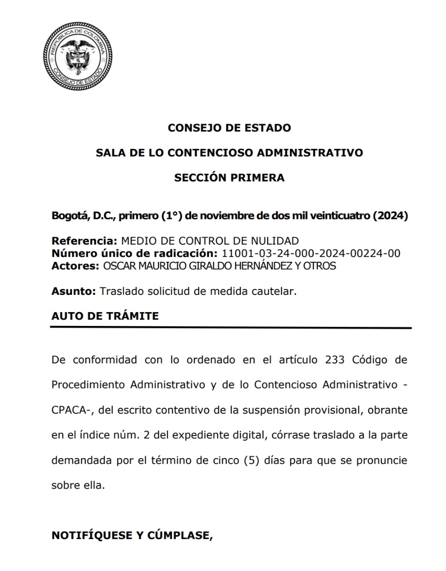 Mauricio Giraldo (@mgiraldosenador) on Twitter photo El <a href="/consejodeestado/">Consejo de Estado</a> admitió nuestra demanda de nulidad contra la Circular 09-5 de la @supersalud que promueve el aborto incluso en niñas, y le da 5 días para responder a nuestros argumentos y así evaluar la suspensión inmediata de las órdenes que, extralimitando funciones, El <a href="/consejodeestado/">Consejo de Estado</a> admitió nuestra demanda de nulidad contra la Circular 09-5 de la @supersalud que promueve el aborto incluso en niñas, y le da 5 días para responder a nuestros argumentos y así evaluar la suspensión inmediata de las órdenes que, extralimitando funciones,