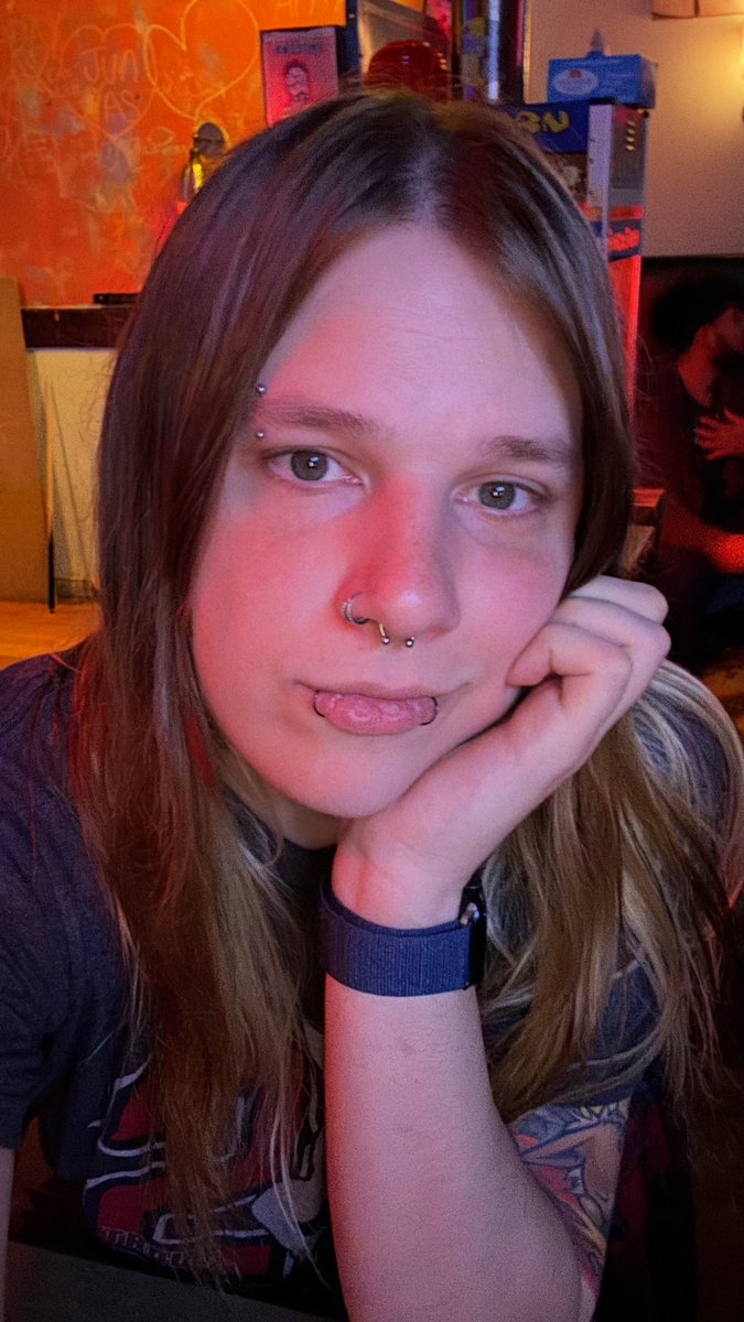 Mazzlow's tweet photo. apparently my coping mechanism is getting two new holes in my face https://t.co/E4rMxIYsav