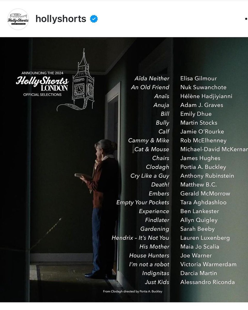 Hooray! Congrats @SentientBC and <a href="/abitedder/">Abi Tedder</a> , lovely to be a part of this (I did some VFX).

Posted <a href="/withregram/">Repost app</a> • <a href="/abitedder/">Abi Tedder</a> Super excited to be an Official Selection for @hollyshorts London. We’ll be at the <a href="/CurzonCinemas/">Curzon</a> Soho Dec 8th! 🎥🇬🇧❤️ 

Shoutout to <a href="/NFTSFilmTV/">National Film and Television School</a> 👌🏻