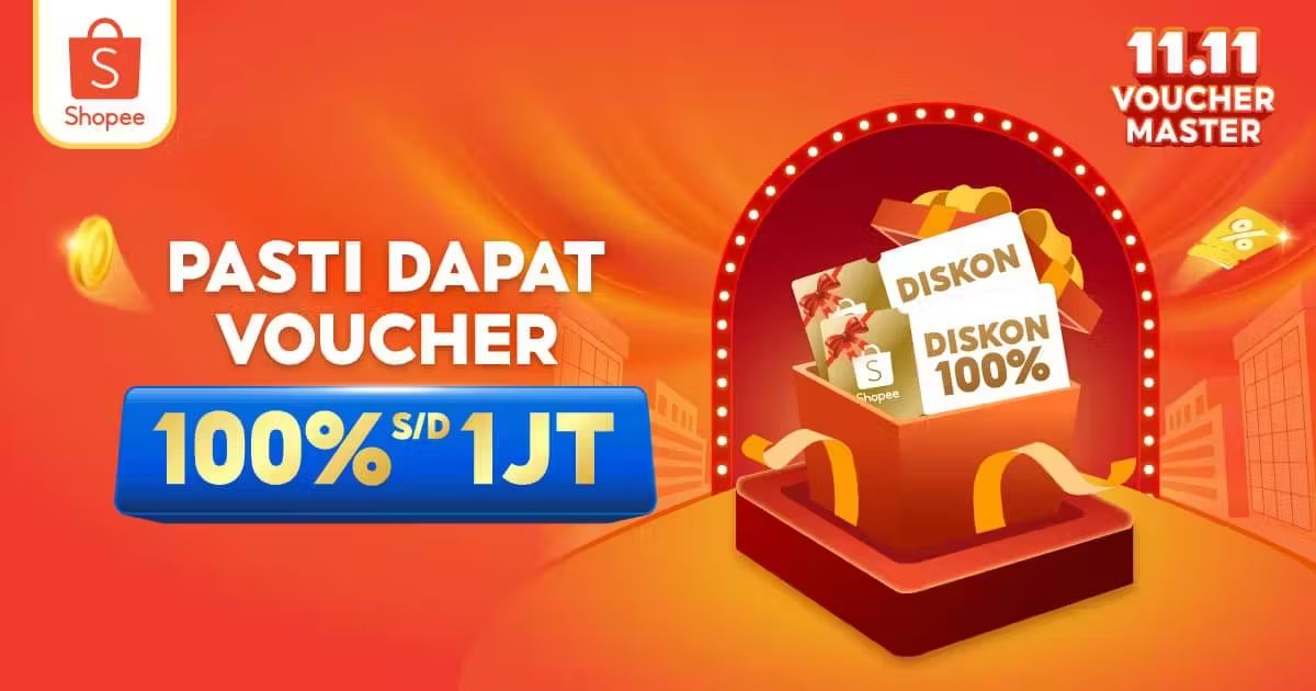 Ambil Voucher 100% s/d 1JT dari Voucher Master Sekarang!  shp.ee/98wnuz7hzou