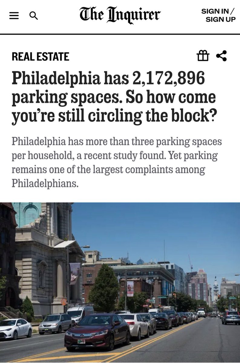 Every “free” parking spot that’s created through zoning codes adds roughly 17% onto the average cost of rent for an apartment. <a href="/malcolmburnley/">Malcolm Burnley</a>