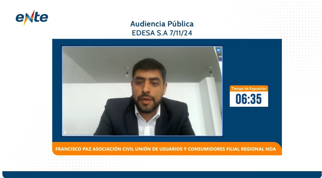 Hoy participé en la audiencia pública convocada por el Ente Regulador de Salta con motivo de la nueva implementación de cálculos en el VAD de <a href="/edesasalta/">Empresa Distribuidora de Electricidad de Salta</a> y sobre nuevas facultades del ente como autoridad de aplicación de la Ley 24.240
#audienciapublica #tarifas <a href="/LaUnionUyC/">La Unión de U. y C.</a>