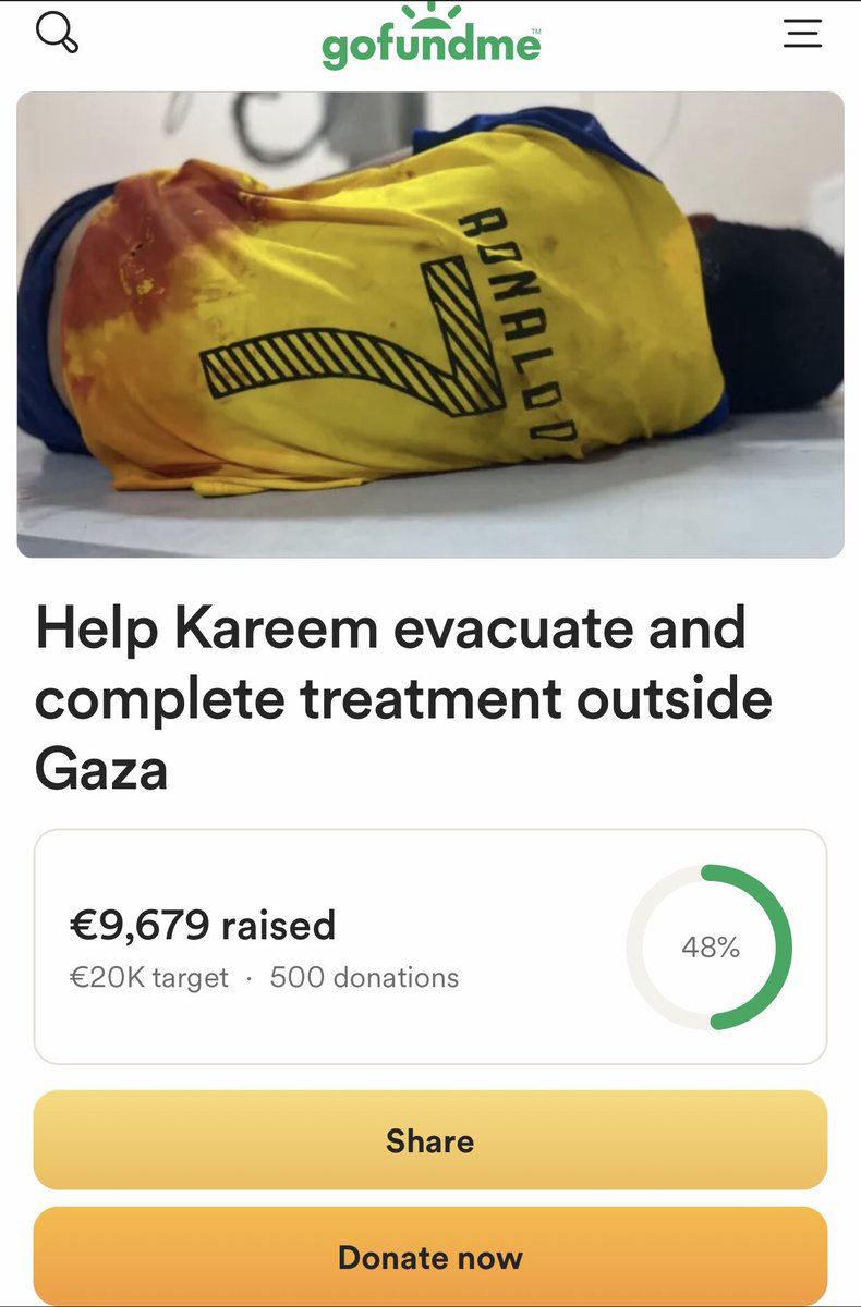 Donations are going slow, we only need €321 to reach half the goal ‼️

Kareem is losing time and his situation is getting more serious, this is could be a life line for him.

Please help me evacuate my nephew🙏🏻
gofund.me/7213191f