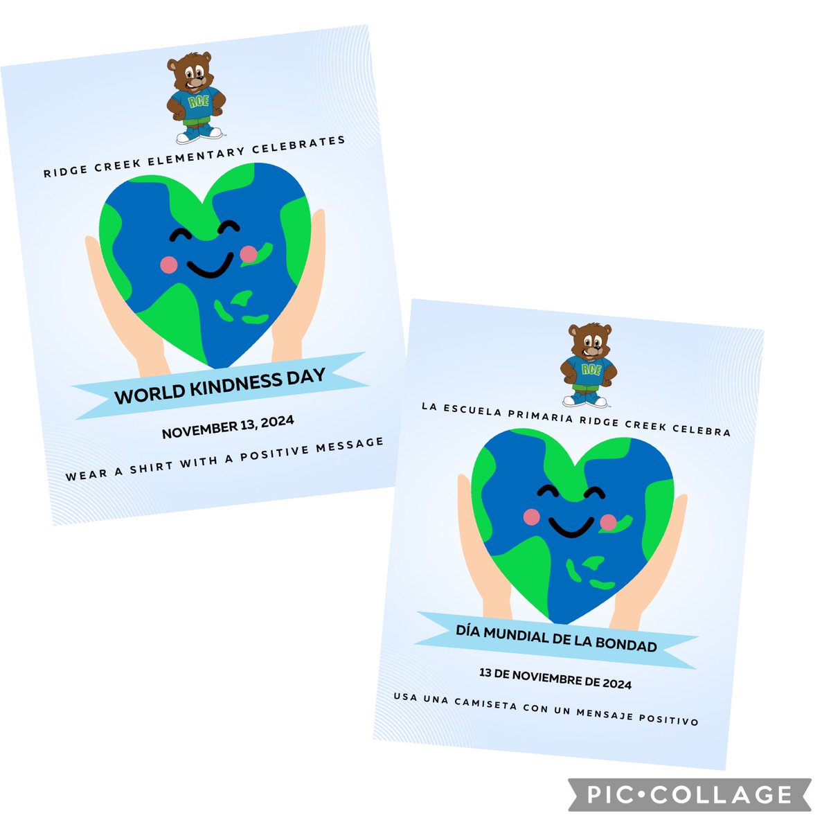 Next week we will celebrate #WorldKindnessDay!! 💙💚 <a href="/HumbleISD_RCE/">Ridge Creek Elem</a>