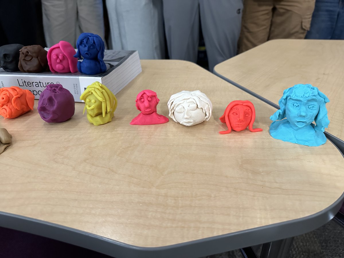 Mrs. Kadavy’s class brings literary allusions to life through student presentations. Amy Fleming and Daniele Perkovich challenged the class to imagine what our statues would look like after looking directly at Medusa!