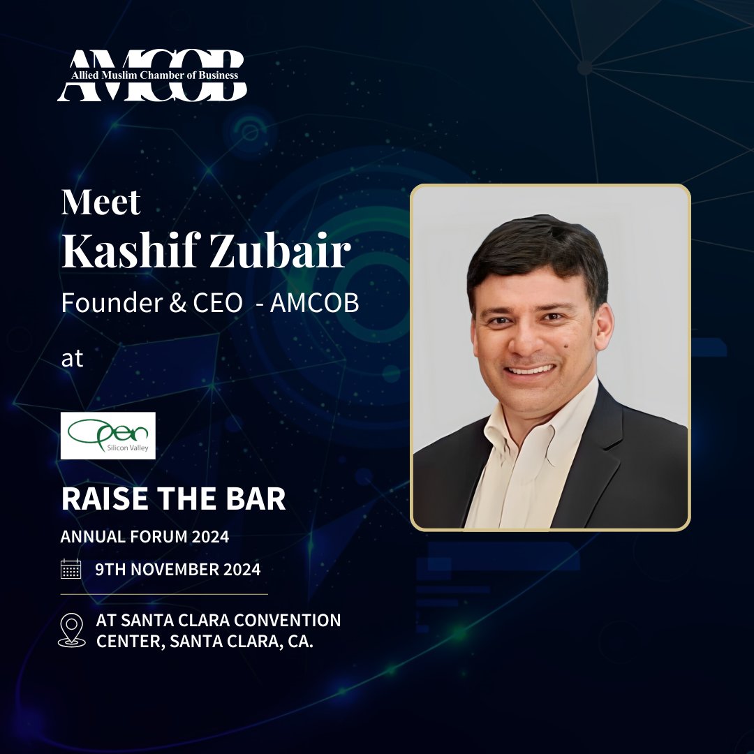 Amcob_Official's tweet photo. This Saturday, catch Kasif Zubair at #RaiseTheBar2024! Reach out to him on LinkedIn to coordinate and make the most of the event. #Open https://t.co/FlffRNjzuI