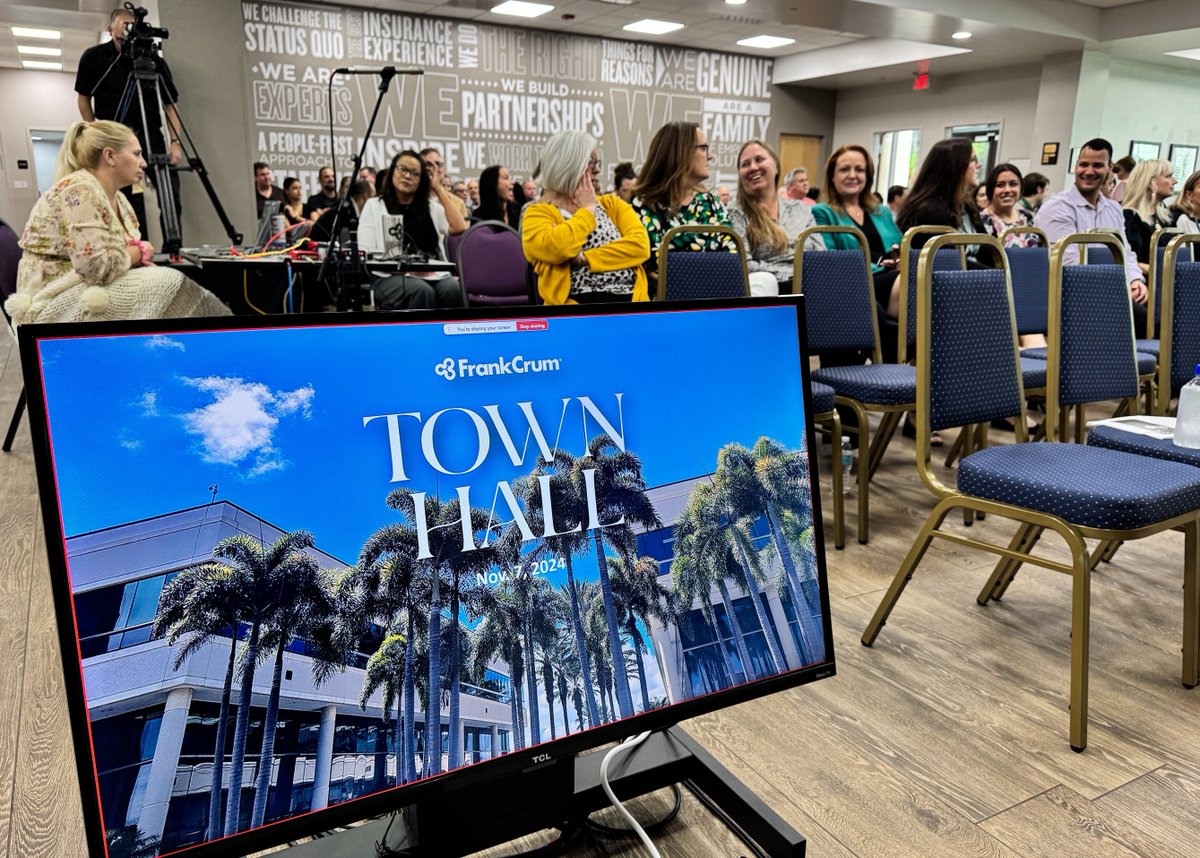 This morning, we held an all-team Town Hall where employees gathered on-site and remotely for an information-packed update on the FrankCrum family of companies. Closing out the Town Hall as always was CEO and Founder Frank Crum, Jr., with a supportive and inspiring speech.