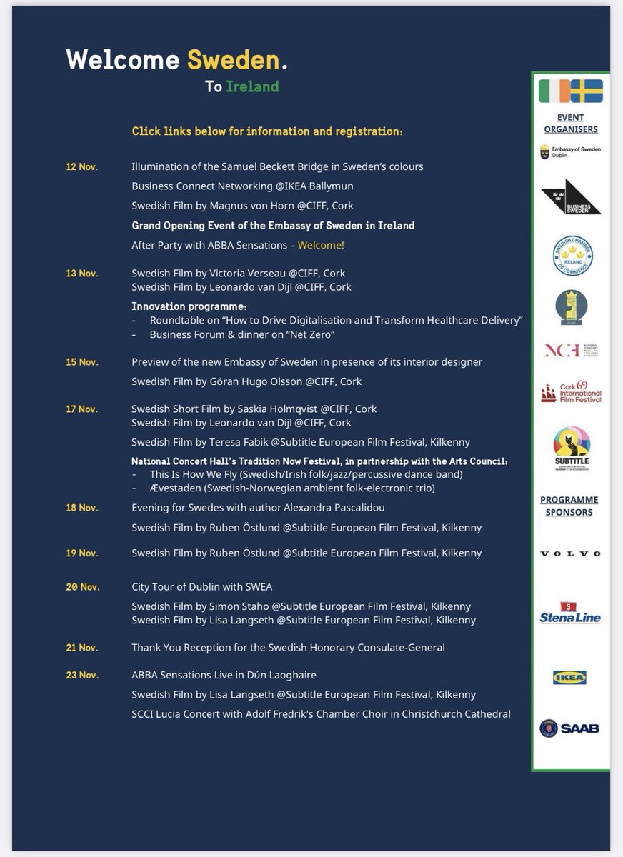 Busy week in #Dublin ! On Tuesday the new Swedish Embassy in Ireland will be inaugurated… 🎉

… and the #WelcomeSweden to Ireland programme launched. 🇸🇪🇮🇪

#NewSwedishEmbassy 

Full programme: swedenabroad.se/globalassets/a…