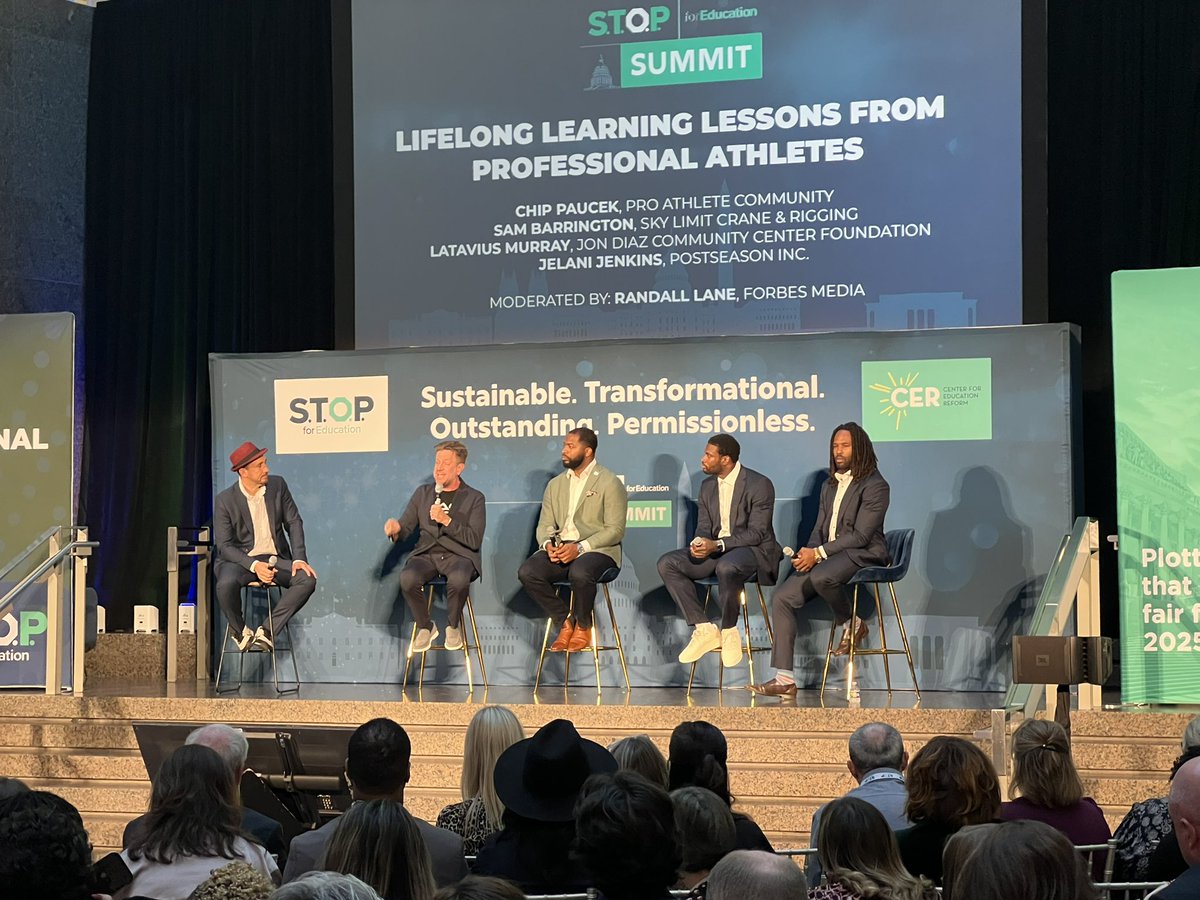 These guys know a thing or two about dealing with success, failure and adversity. Thrilled to have NFL Pros Jelani Jenkins, Latavius Murray and Sam Barrington join us on the stage. They’re joined by Chip Paucek to talk about life after sports 🏈 <a href="/LataviusM/">Latavius Murray</a> <a href="/Sam_Barrington_/">Sam Barrington</a>