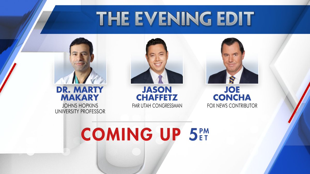 The Evening Edit (@eveningedit) on Twitter photo .<a href="/ByronDonalds/">Byron Donalds</a>
<a href="/TWShannon/">T.W. Shannon</a>
<a href="/Riley_Gaines_/">Riley Gaines</a>
<a href="/TudorDixon/">Tudor Dixon</a>
<a href="/MartyMakary/">Marty Makary MD, MPH</a>
<a href="/jasoninthehouse/">Jason Chaffetz</a>
<a href="/JoeConchaTV/">Joe Concha</a>
Joining us tonight on The Evening Edit 5PM ET/2PM PT on <a href="/FoxBusiness/">FOX Business</a> with <a href="/LizMacDonaldFOX/">Elizabeth MacDonald</a> . Be sure to tune in! .<a href="/ByronDonalds/">Byron Donalds</a>
<a href="/TWShannon/">T.W. Shannon</a>
<a href="/Riley_Gaines_/">Riley Gaines</a>
<a href="/TudorDixon/">Tudor Dixon</a>
<a href="/MartyMakary/">Marty Makary MD, MPH</a>
<a href="/jasoninthehouse/">Jason Chaffetz</a>
<a href="/JoeConchaTV/">Joe Concha</a>
Joining us tonight on The Evening Edit 5PM ET/2PM PT on <a href="/FoxBusiness/">FOX Business</a> with <a href="/LizMacDonaldFOX/">Elizabeth MacDonald</a> . Be sure to tune in!