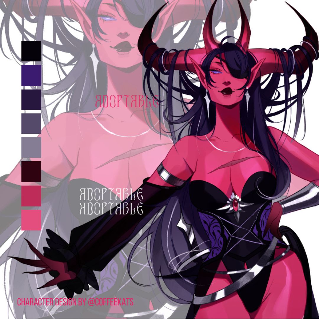 A new adopt on the horizon 👁️ Currently up for grabs ✨💗 #characterdesign