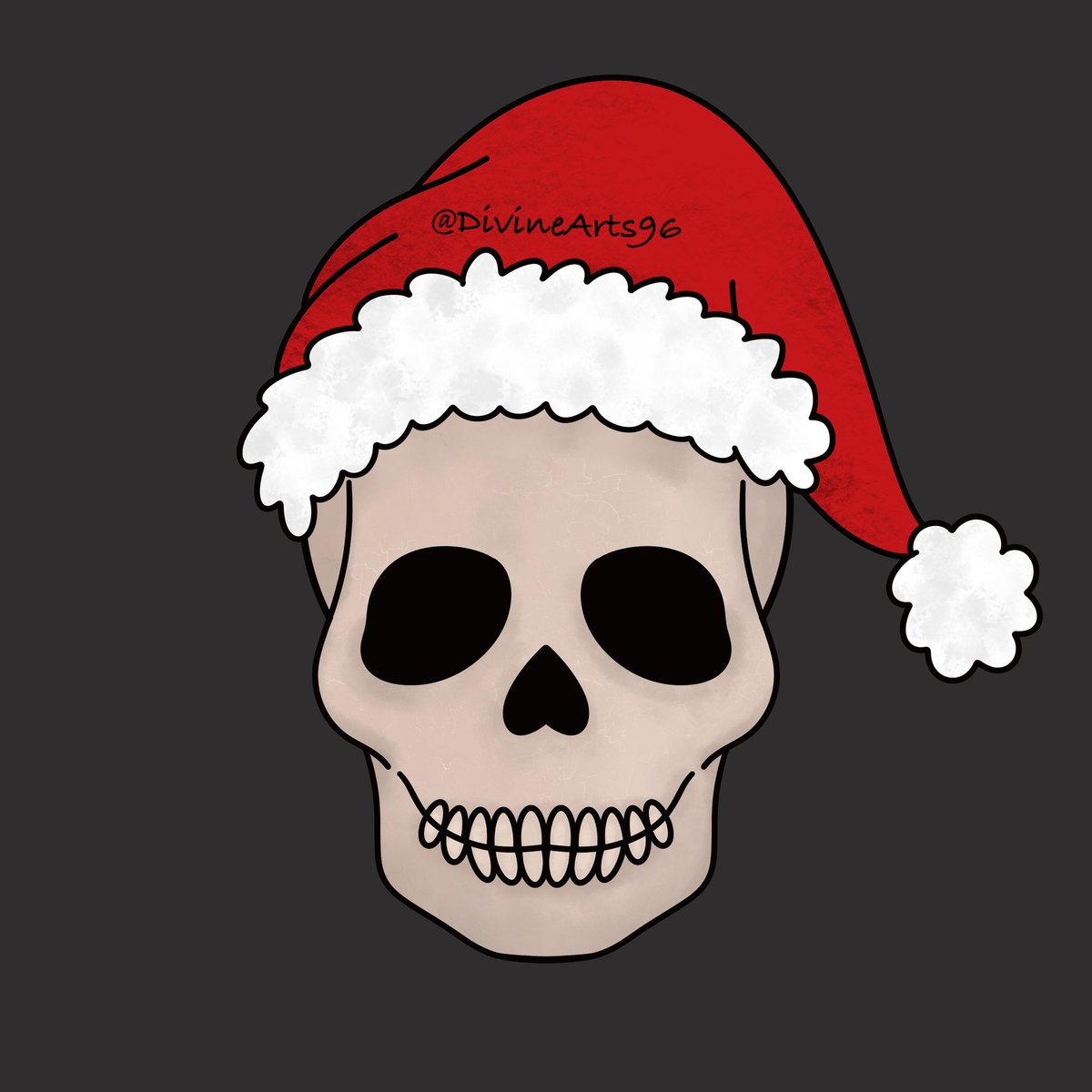divinearts96's tweet photo. Messing around with different texture brushes to get into the holiday spirit 
💀🎅 https://t.co/7daRWZiIqM
