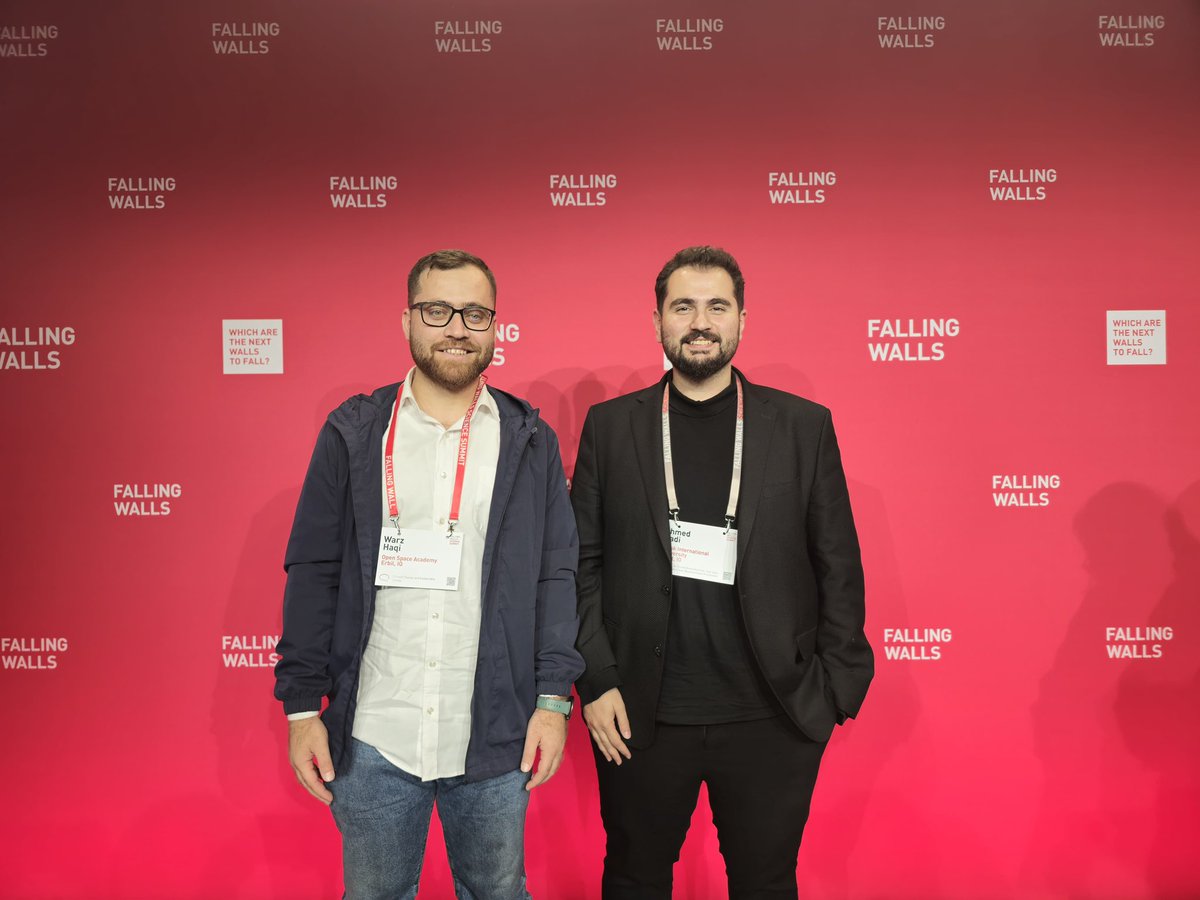 OpenSpaceAC's tweet photo. Today the science party started! The #FallingWalls #ScienceSummit2024 kicked off 🚀 and Ahmed Hadi, one of the winners of the #FallingWallsLab Erbil pitched his idea on the global stage in #Berlin https://t.co/6OFzlOWSnx