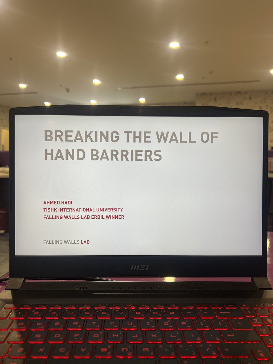 OpenSpaceAC's tweet photo. Today the science party started! The #FallingWalls #ScienceSummit2024 kicked off 🚀 and Ahmed Hadi, one of the winners of the #FallingWallsLab Erbil pitched his idea on the global stage in #Berlin https://t.co/6OFzlOWSnx