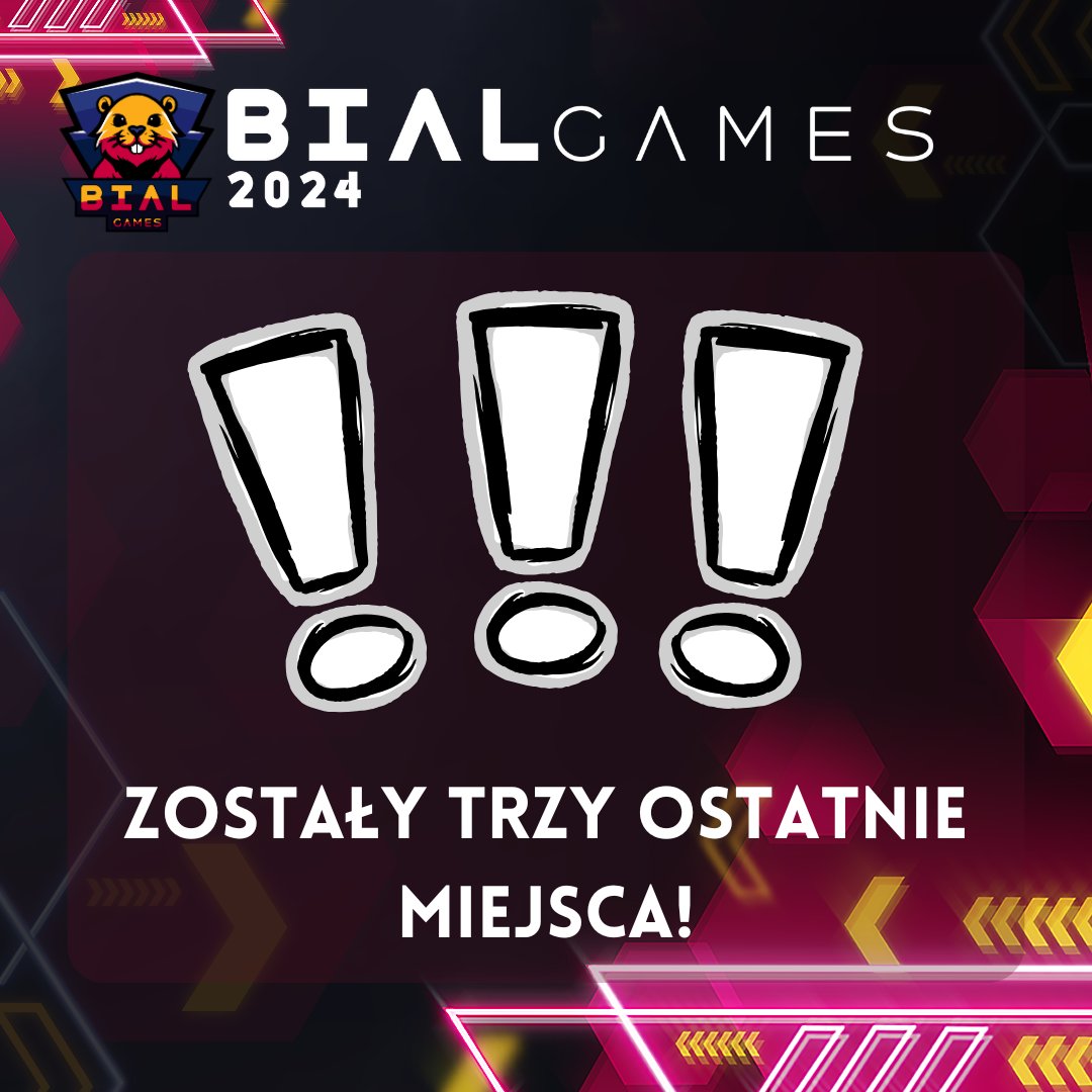 BialGames2024's tweet photo. !!! UWAGA !!!
Miejsca rozchodzą się jak świeże bułeczki 🥯Więc jeśli chcesz dołączyć, to teraz albo nigdy! 🏃‍♂️💨
Ostatnie trzy drużyny mają okazję wziąć udział w turnieju BialGames!
Czy będziecie to wy? 🤔
https://t.co/8BKruFWrrP
#eSports #CS https://t.co/NPvkCtSXwR