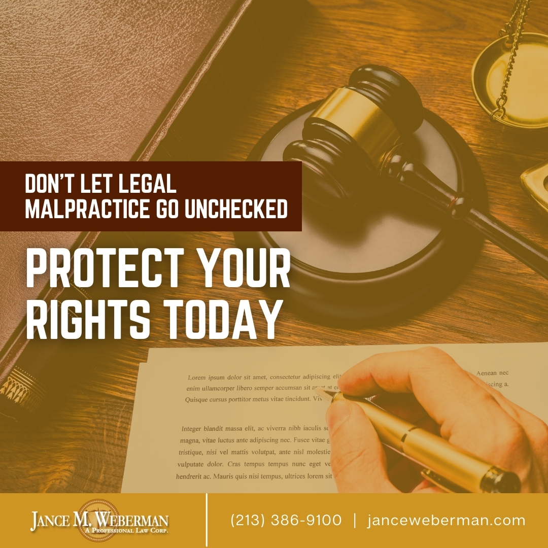 Our skilled team of attorneys specializes in handling legal malpractice cases, ensuring you receive the justice and compensation you deserve.
📞(213) 386-9100
👉janceweberman.com/services/legal… 

#lawyer #law #attorney #legal #lawfirm #justice #abogados #LA