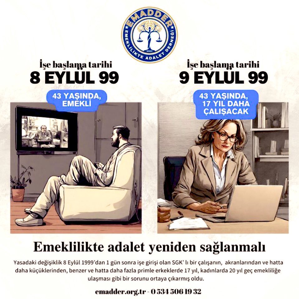 munlu184118's tweet photo. @yilmaztunc Bir gün yada bir tarih (08.09.1999)
Bahane edilerek nesiller arasına
17 yıl,20 yıl fark konulamaz.
Bunu hiçbir vicdan kabul edemez.
Kademeli emeklilik gelmeden ülkede huzur refah gelmez
@isikhanvedat
@memetsimsek
@resulkurt34
@AvOzlemZengin
@AhmetAYDIN_02
#KademeLutüfDeğilHaktır https://t.co/bUBSJeGqrc