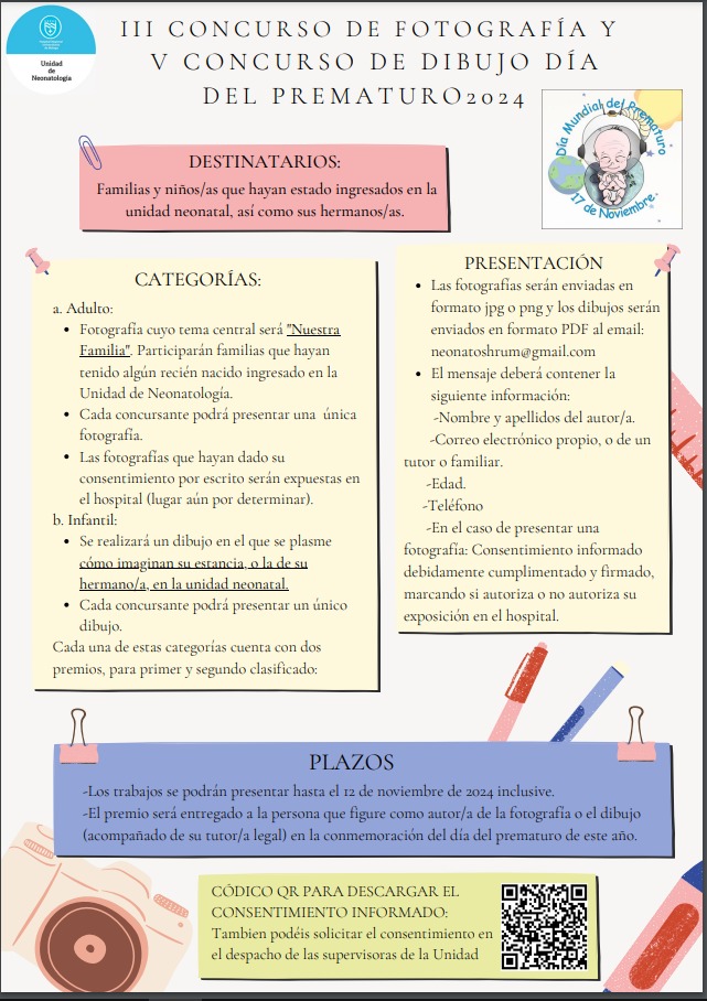 Os presentamos el nuevo concurso para el Día del Prematuro. Como todos los años esperamos vuestra participación.