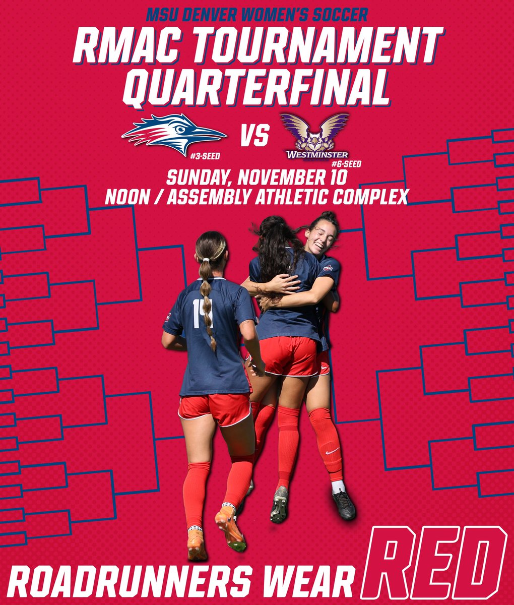MSUDenverWSOC's tweet photo. We need you this Sunday!! Come watch as we take on Westminster at noon for the quarterfinals of the RMAC Tournament! #WearRed #ALLin2WIN #TournamentTime https://t.co/pncPIERsuX