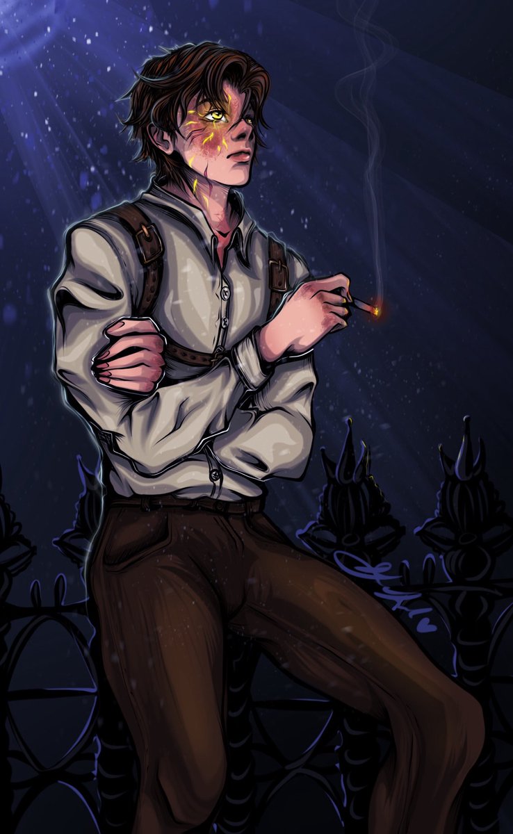 And here we have Markus Blackstone. Sitting in remembrance.

“Let the light guide those who are lost.”

Such a cool ass character! Fantastic work <a href="/Merfnadian/">that Chris</a> !
Hope you enjoy it!!!💚💚💚
#edenlost #vrrp