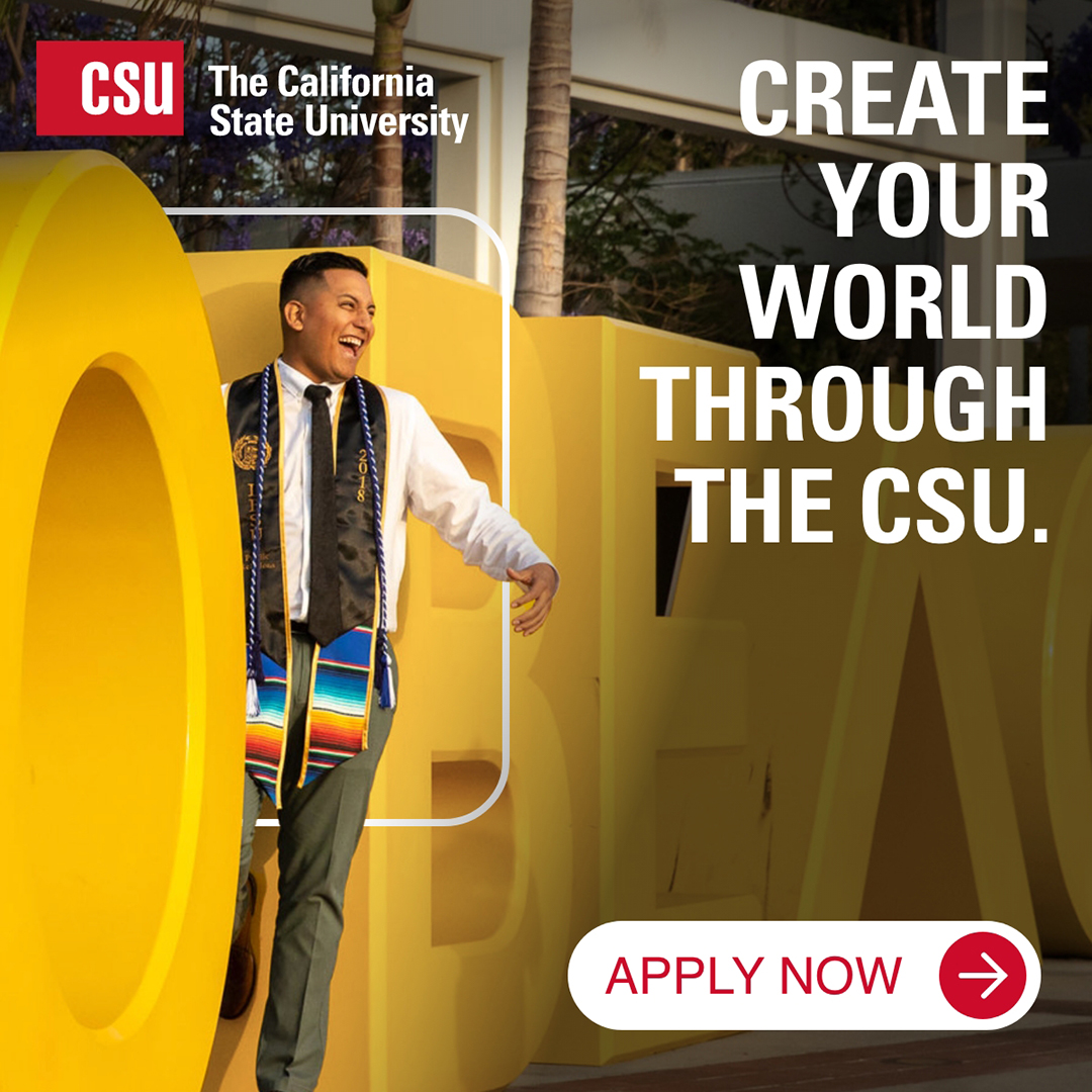 calstate's tweet photo. Fall 2025 applications are now open! Choose from over 4,000 majors, conduct real-world research and earn job-ready degrees at the #CalState university of your choice. Complete one application and send it to multiple campuses! #CalStateApply
Link to apply: https://t.co/HBpDfWC76s https://t.co/1OsWNM7ALQ