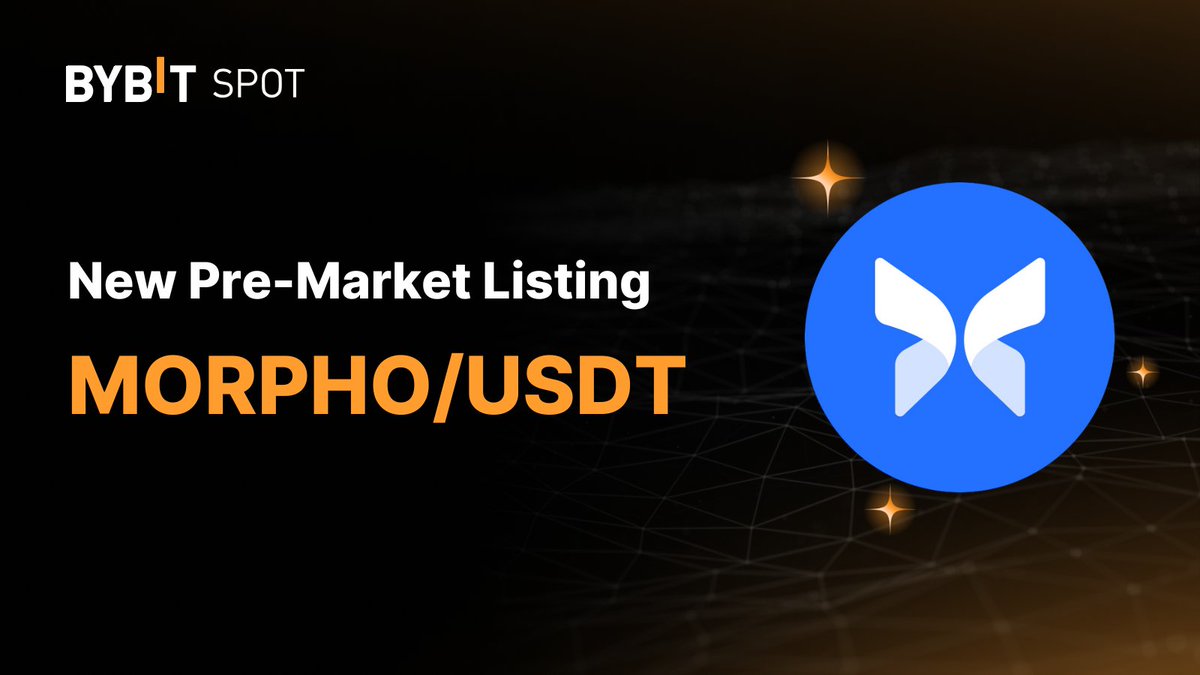 🔥 $MORPHO is now available on Bybit Pre-Market with <a href="/MorphoLabs/">Morpho Labs</a>!

Listing Time: Nov 7, 9AM UTC. Join early on Bybit Pre-market and seize the trading fortune.

💫 Trade Now: i.bybit.com/1abx1jY6

#PreMarketTrading #BybitTrading #Morpho