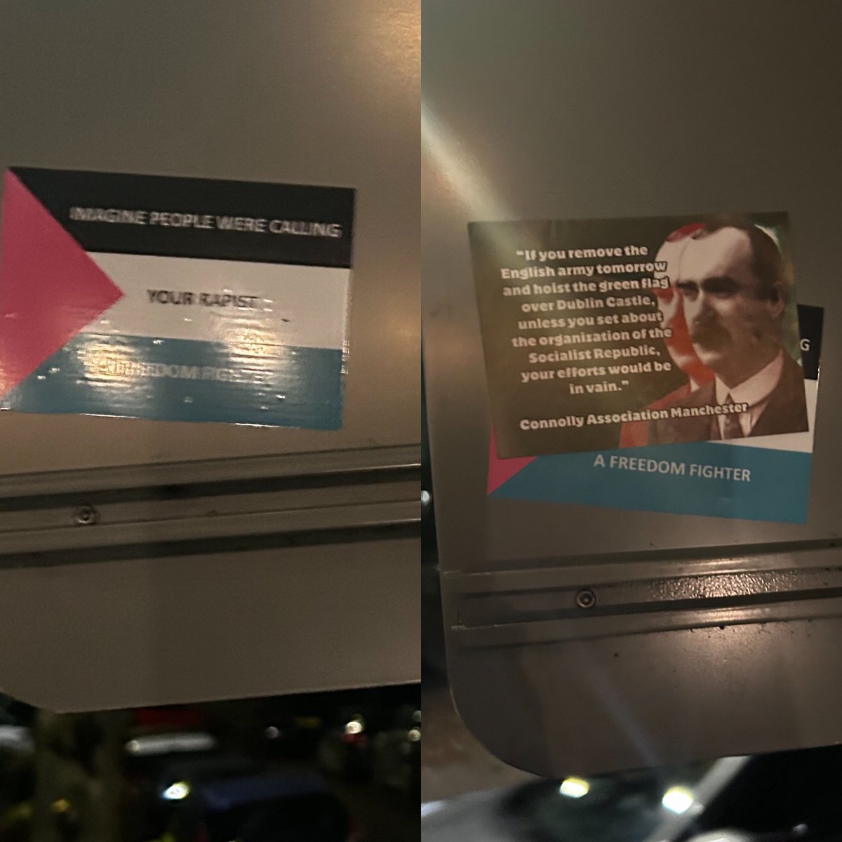 CA_manchester's tweet photo. Sent in by comrades in #Manchester. before and after photo.
#SmashHate #AntiFascism #RepublicanSocialist #Celtic #Ireland https://t.co/CnH8eaZk6b