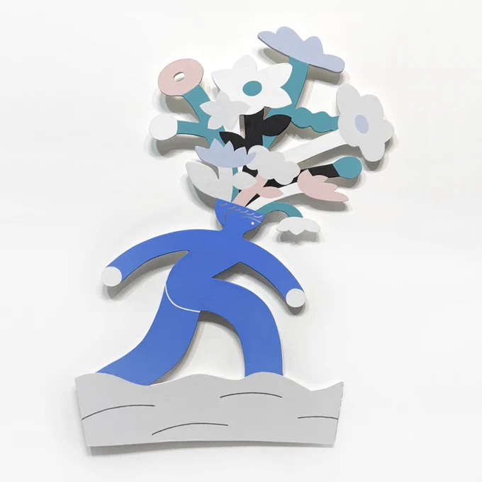 個展「FLOATERS」7日目(〜11/17)です。昨日までにお越しくださった皆様、本当にありがとうございました引き続き、会場は大阪市中央区平野町の書店FOLK old book storeさん 地下1階(月曜定休)です。今回木製パネルがメインですが、型抜きの作品も楽しんでいただけたら嬉しいです 