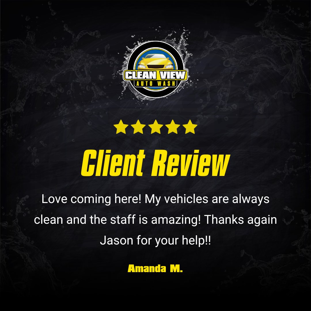 cleanviewauto's tweet image. We're so grateful for our wonderful customers like Amanda! Thank you for trusting us to keep your ride looking its best. 🚗✨ #CustomerLove #CleanCars #CleanViewAutoWash #FiveStarService