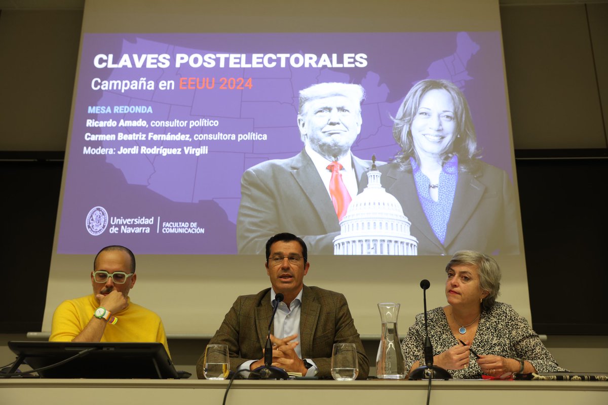 jrvirgili's tweet photo. Hoy ha tocado doble sesión de análisis de la campaña y los resultados de las #EleccionesEEUU2024 Primero en @fcomunav con dos primeros espadas como  @ricardoamadoc y @carmenbeat. Después en el #sillonnaranja de @cmmendaur. Y queda mucho que analizar, dialogar y compartir. https://t.co/1oaVrbqoQf