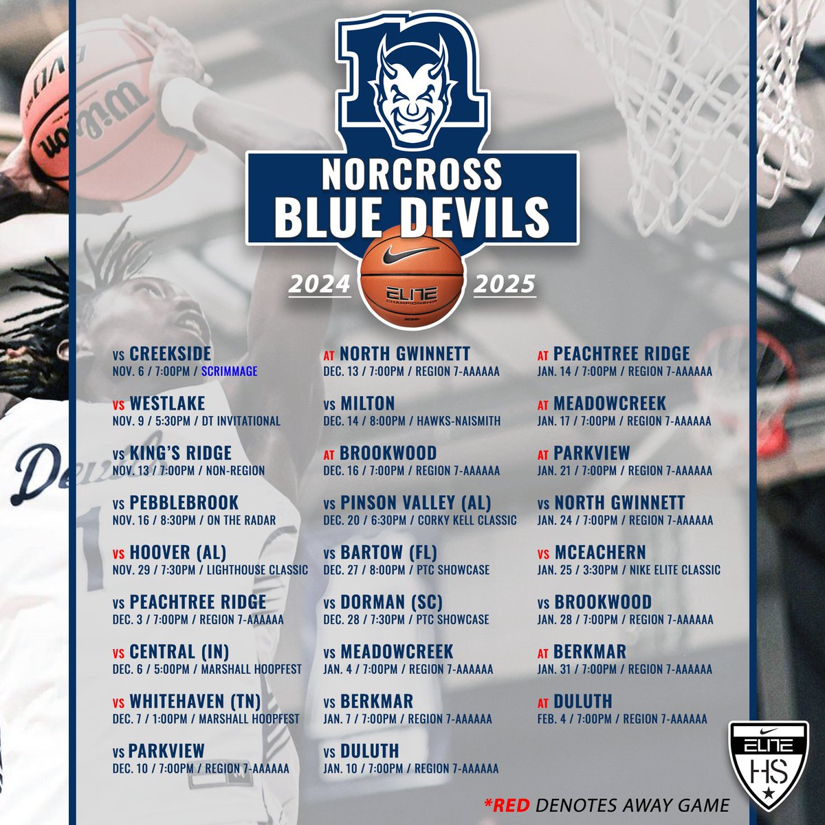 Jesse McMillan (@norcrosshoops) on Twitter photo The 2024-2025 season officially tips on Saturday!
11/9 * 5:30pm * Norcross vs Westlake
@ St Francis HS
<a href="/DT_Invitational/">Double Trouble Invitational</a> The 2024-2025 season officially tips on Saturday!
11/9 * 5:30pm * Norcross vs Westlake
@ St Francis HS
<a href="/DT_Invitational/">Double Trouble Invitational</a>