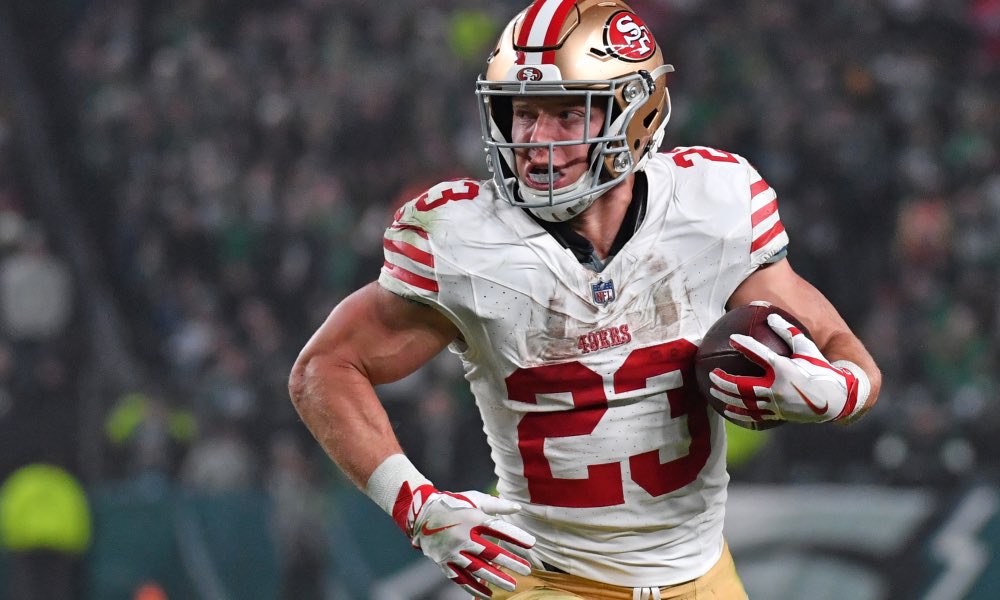 49ersSportsTalk's tweet photo. All signs point to RB Christian McCaffrey not only playing, but STARTING this Sunday Vs Bucs. 

Barring any set backs next two days, he will start and is expected to play a significant role. #FTTB https://t.co/mrHS9jtwF5
