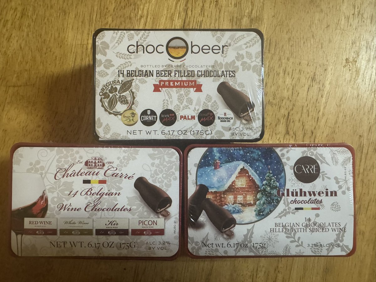 giangsummers's tweet photo. I bought some alcoholic chocolates at the World Market. I'm glad it’s that time of the season because they only have these around Christmas. https://t.co/sWDhySQ1Ni