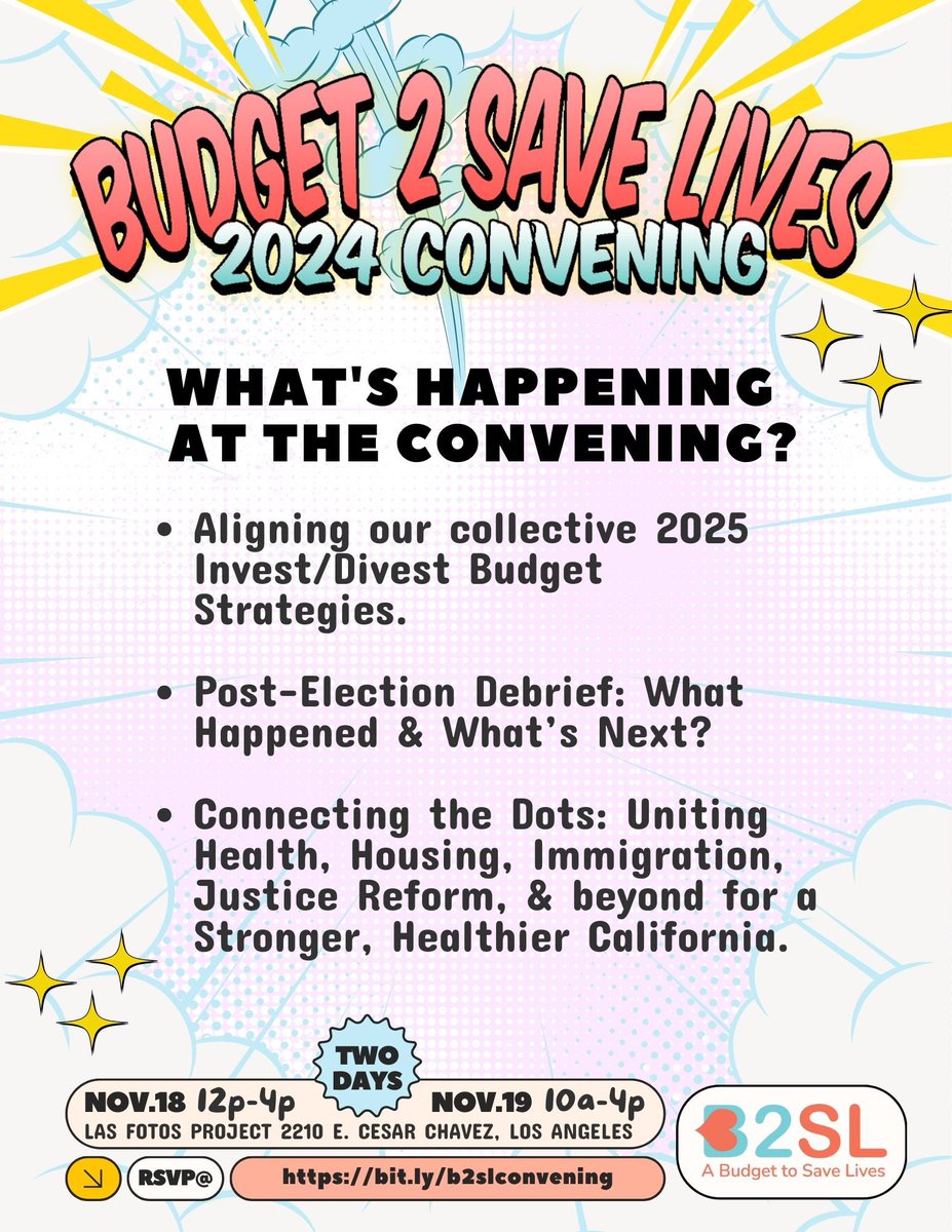 F*ck the Fed and let’s go CA! Time to get organized and make Cali the blueprint for a nation built on Care ❤️

WHEN: November 18th, 2024 - November 19th, 2024
WHERE: In-Person (Los Angeles, CA) / Virtual (Zoom)

RSVP by visiting bit.ly/b2slconvening