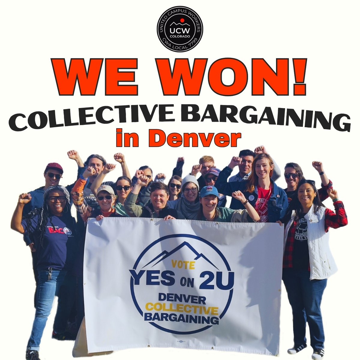 Our local, CWA 7799, won collective bargaining rights for Denver city and municipal workers! Initiative 2U passed with 64% of the vote!