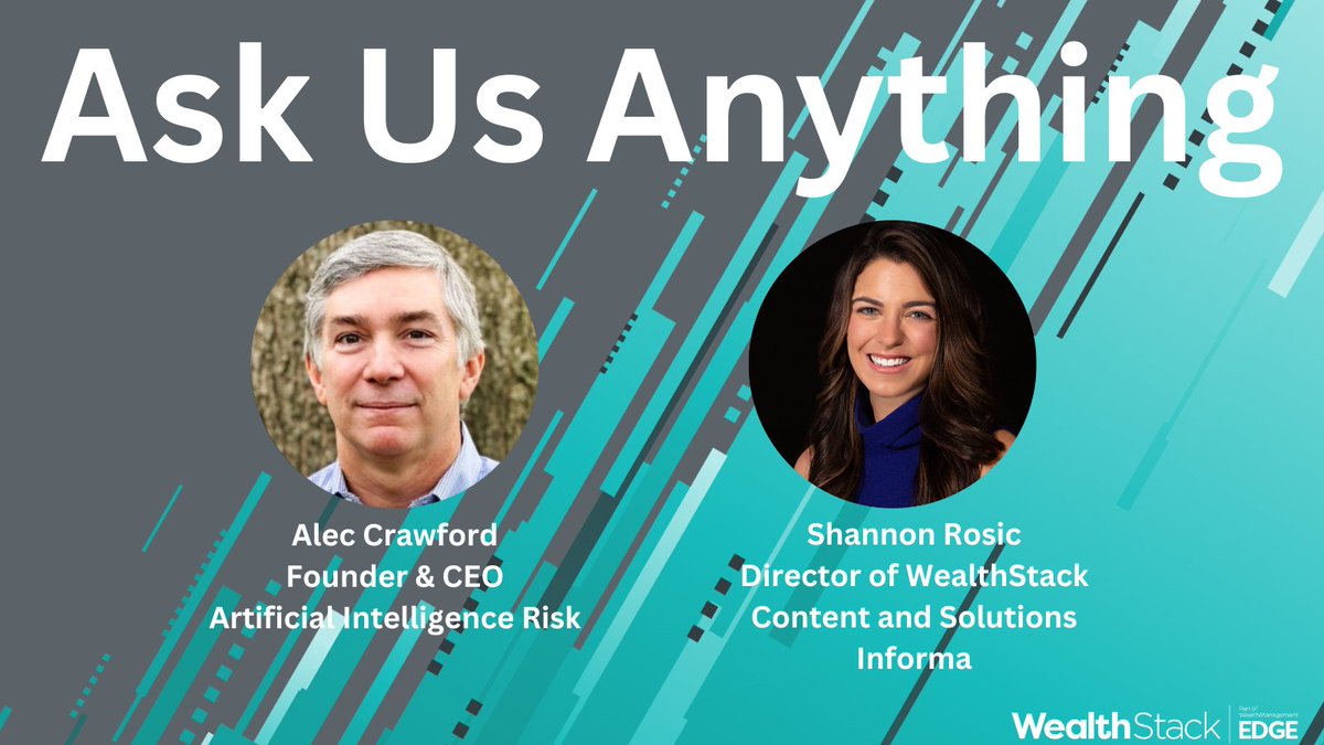 ShannonRosic's tweet photo. Looking forward to chatting with my next guest on the #WealthStack podcast @alec06830 of @AIRiskInc! We'll cover how AI Risk is revolutionizing #AI security &amp; how the platform is working to solve for challenges presented by AI. We're recording on 11/11 so get those Qs in soon! https://t.co/gEEMuJDqBF