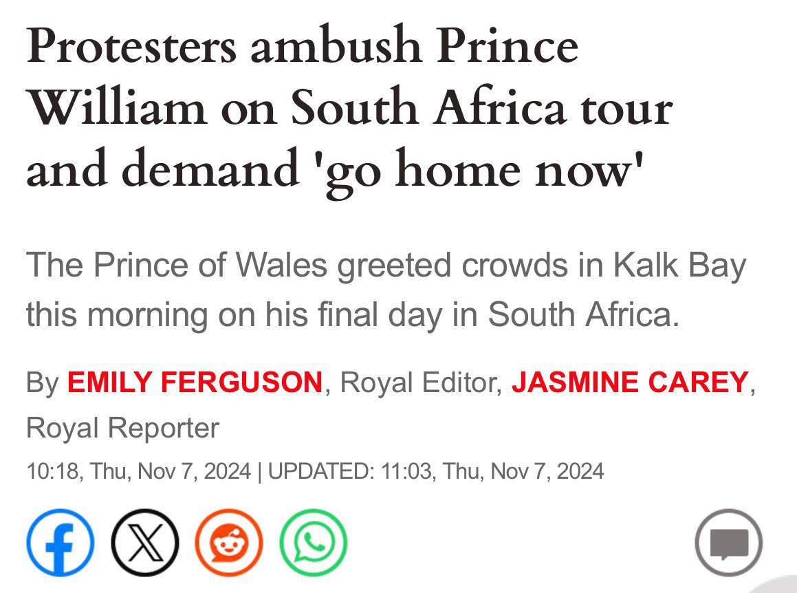 <a href="/KensingtonRoyal/">The Prince and Princess of Wales</a> <a href="/EarthshotPrize/">The Earthshot Prize</a> <a href="/ChrisJack_Getty/">Chris Jackson</a> Just don't put your dirty british feet in my country ever again! 
Next time you may be welcomed with rotten eggs and more......fitting for a pegging brit.