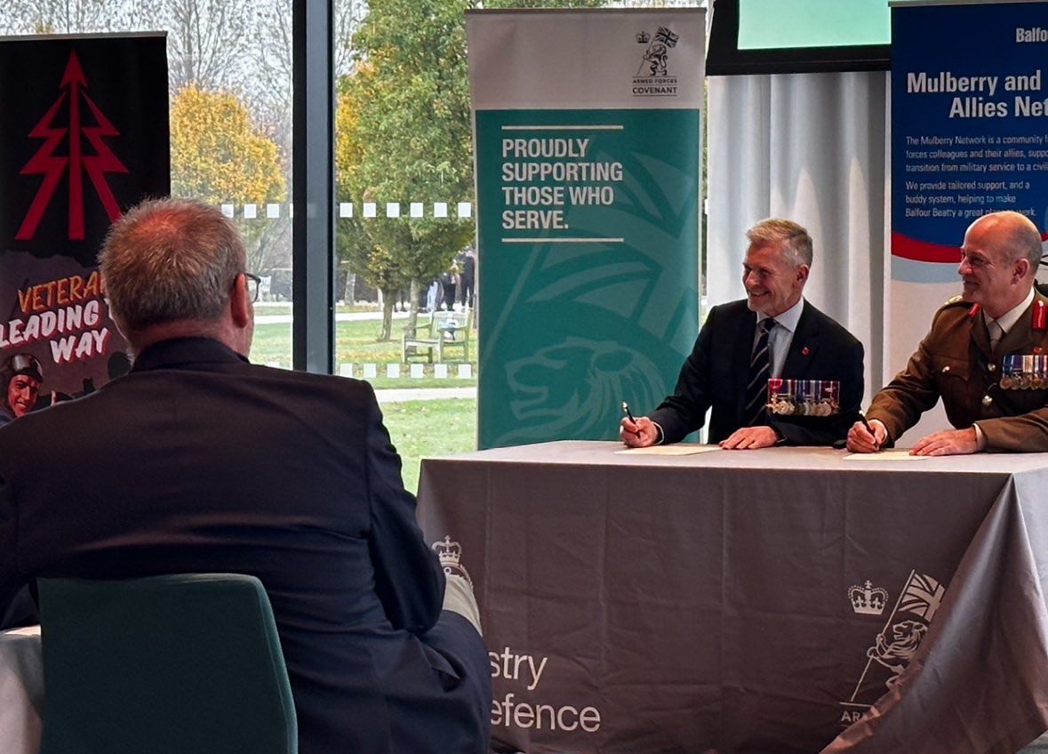 ProjectRecce's tweet image. 🤝 Proud moment at the @Nat_Mem_Arb as @balfourbeatty reinforces its Armed Forces Covenant commitment &amp;amp; launches the Mulberry Network. Not just about recruitment - it's about transforming lives. When industry leaders truly understand the value of veterans, magic happens. Thanks…