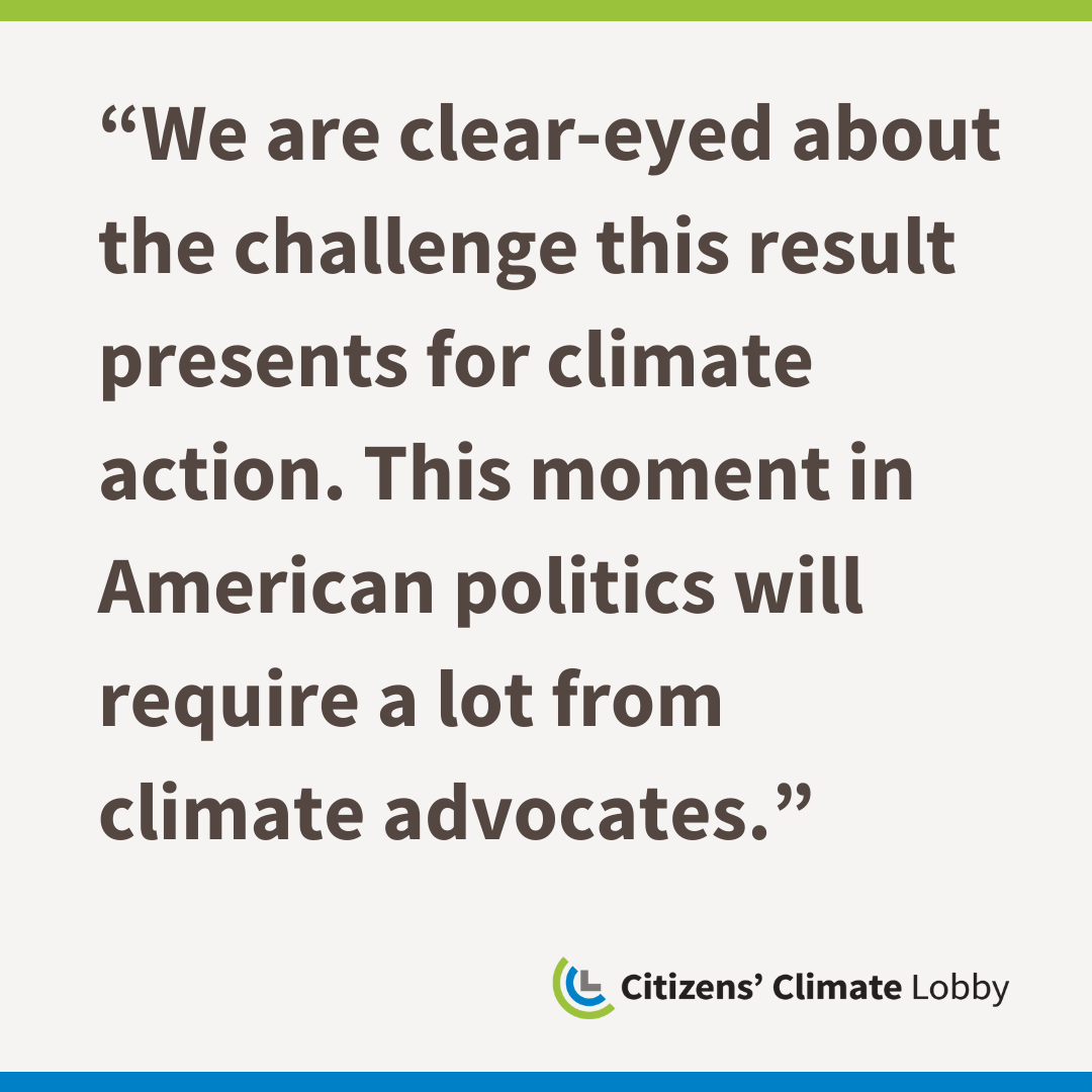 citizensclimate's tweet photo. Citizens’ Climate Lobby is ready to meet this moment. Read the full statement from CCL Executive Director @rkerestes at https://t.co/janY3zN4Mr https://t.co/aM68UyEn59