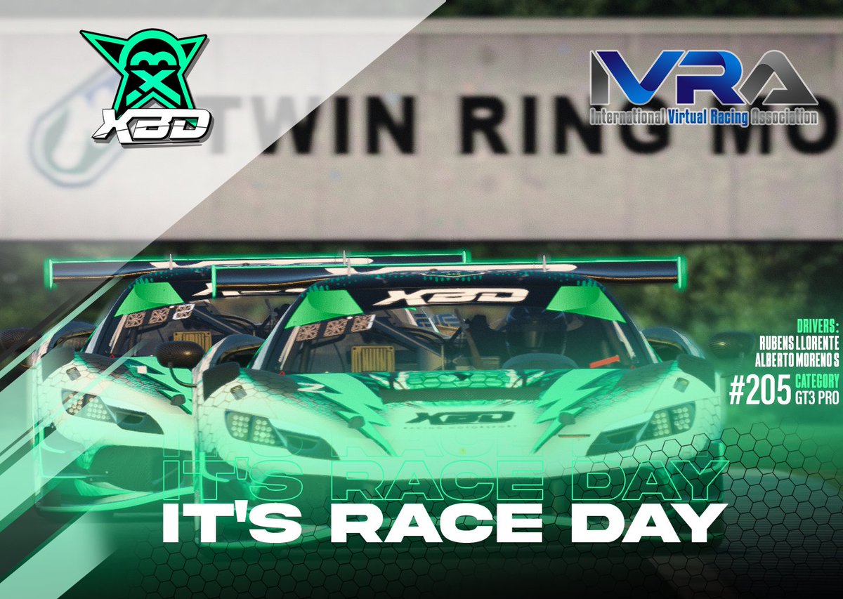 XBD RACING MOTORSPORT (@xbdracing) on Twitter photo 🎯Our debut in the Ivra Endurance Series!
Everything is ready to give our best tomorrow in a race where we know the level is very high.
👇
👤 <a href="/roll3rball/">Rubens Llorente</a>
👤 <a href="/tuxoniano/">Alberto Moreno Sánchez</a>
📍 Motegi 🇯🇵
📹 youtube.com/@RaceSpotTV
⏰ 16:15 CET
#GreenPower #GoXBD 🎯Our debut in the Ivra Endurance Series!
Everything is ready to give our best tomorrow in a race where we know the level is very high.
👇
👤 <a href="/roll3rball/">Rubens Llorente</a>
👤 <a href="/tuxoniano/">Alberto Moreno Sánchez</a>
📍 Motegi 🇯🇵
📹 youtube.com/@RaceSpotTV
⏰ 16:15 CET
#GreenPower #GoXBD